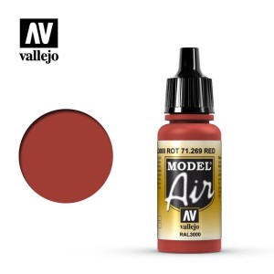 Acrilico Model Air RAL3000 Rot, rojo. Bote 17 ml. Marca Vallejo. Ref: 71.269.
