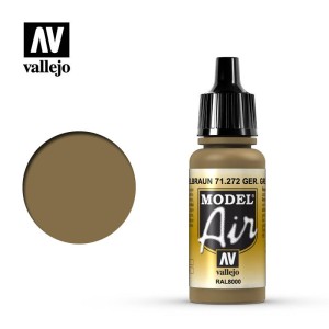 Acrilico Model Air RAL8000 Gelbbraun, alemán marrón amarillento. Bote 17 ml. Marca Vallejo. Ref: 71.272.