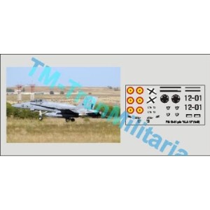 Calcas del F18 12-01, decoración "gris ALA 12". Escala 1:72. Marca Trenmilitaria. Ref: 000_4850.