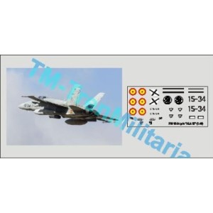 Calcas del F18 15-34, decoración "gris ALA 15". Escala 1:72. Marca Trenmilitaria. Ref: 000_4852.