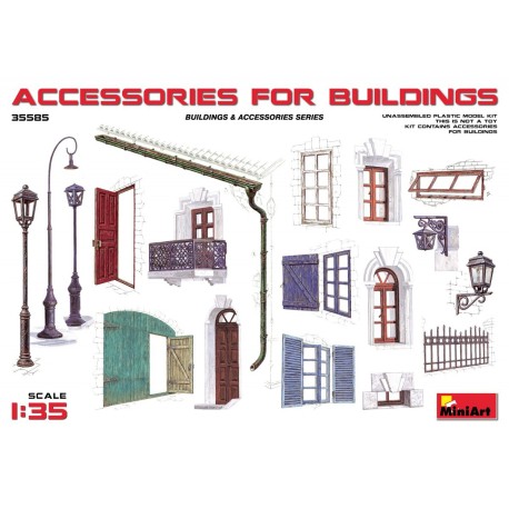 Accesorios para edificios. Escala 1:35. Marca Miniart. Ref: 35585.