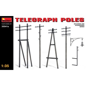 Accesorios, postes de telégrafos. Escala 1:35. Marca Miniart. Ref: 35541A.