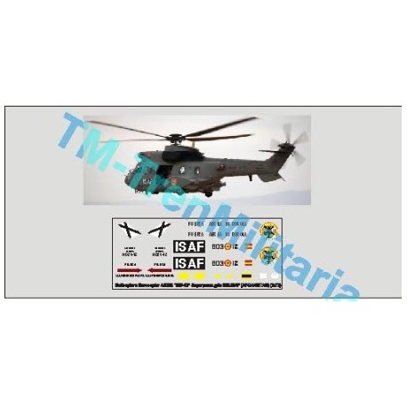 Calcas del helicóptero Eurocopter AS332 "803-12", superpuma. Gris HELISAF. Escala 1:72. Marca Trenmilitaria. Ref: 000_4876.