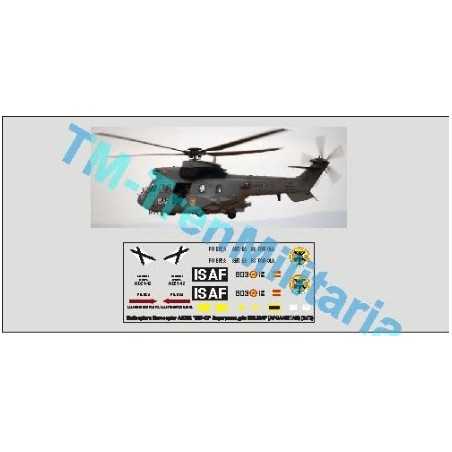 Calcas del helicóptero Eurocopter AS332 "803-12", superpuma. Gris HELISAF. Escala 1:72. Marca Trenmilitaria. Ref: 000_4876.