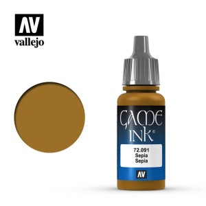 Acrilico Game Color, Tinta sepia. Bote 17 ml. Marca Vallejo. Ref: 72.091. 2