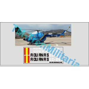 Calcas del helicóptero BO-105, agencia tributaria aduanas, azul. Escala 1:48. Marca Trenmilitaria. Ref: 000_4945.