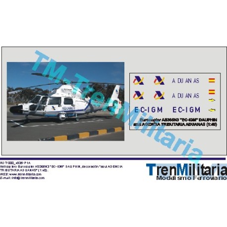 Eurocopter AS365N3 "EC-IGM", Dauphin. Agencia tributaria aduanas. Escala 1:48. Marca Trenmilitaria. Ref: 000_4935.