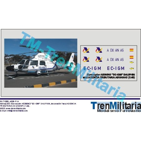 Eurocopter AS365N3 "EC-IGM", Dauphin. Agencia tributaria aduanas. Escala 1:48. Marca Trenmilitaria. Ref: 000_4935.