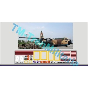 Calcas Avión LOCKHEED C-130 HERCULES 31-51, decoración "camuflaje "lagarto". Escala 1:72. Marca Trenmilitaria. Ref: 000_5004.
