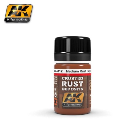 Lavado óxido medio depositos, medium rust deposit. Bote de 35 ml. Marca AK Interactive. Ref: AK4112.