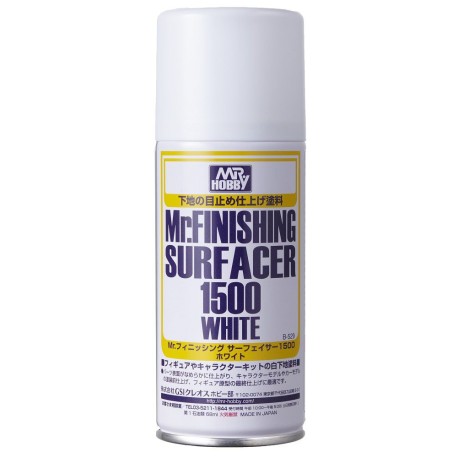 Mr. Finishing surfacer 1500 White spray. Bote 170 ml. Marca MR.Hobby. Ref: B529.