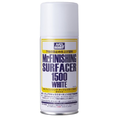 Mr. Finishing surfacer 1500 White spray. Bote 170 ml. Marca MR.Hobby. Ref: B529.