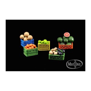 Cajas de plástico con fruta. Escala 1:35. Marca Macone. Ref: MAC35133.