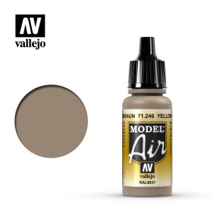 Acrilico Model air Sandbraun, Yellow brown. Bote 17 ml. Marca Vallejo. Ref: 71.246.