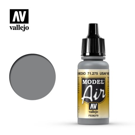 Acrilico Model air USAF medium gray, USAF Gris Medio. Bote 17 ml. Marca Vallejo. Ref: 71.275.