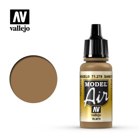 Acrilico Model air RLM79 Sandgelb, arena amarilla. Bote 17 ml. Marca Vallejo. Ref: 71.278.