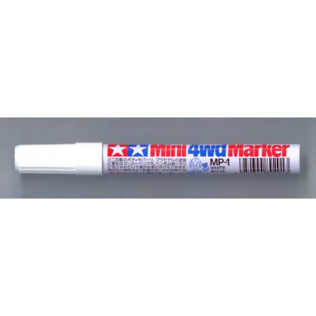 Weathering, pen Paint MP1 White, Mini 4WD Marker. Marca Tamiya. Ref: 89201.