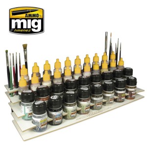 Organizador de pinturas y pinceles. Marca Ammo of Mig jimenez. Ref: AMIG8001.﻿
