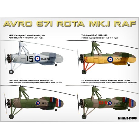 AVRO 671 ROTA Mk.1 R.A.F. Autogiro. Escala 1:35. Marca Miniart. Ref: 41008.