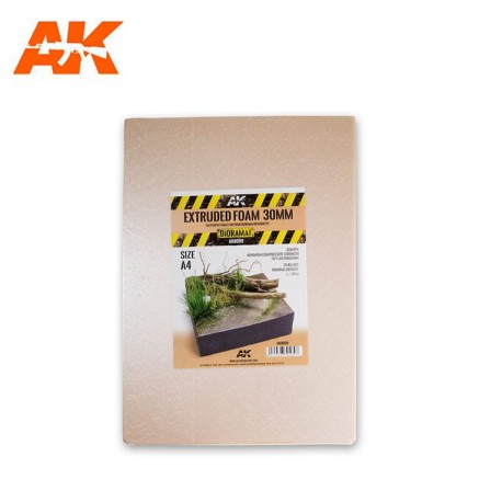 Extruded foam, Espuma estruida. Grosor 30mm en A4. Marca AK Interactive. Ref: AK8099.