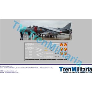 Calcas Caza Harrier AV-8BII+, Armada española 9ª Escuadrilla. Escala 1:48. Marca Trenmilitaria. Ref: 000_5083.