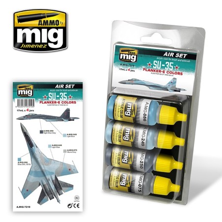 Set de colores SU-35 FLANKER-E. Marca Ammo of Mig Jimenez. Ref: AMIG7219.