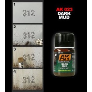 Efecto Lodo oscuro mate. Bote de 35 ml. Marca AK Interactive. Ref: AK023. 2
