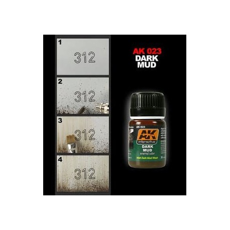 Efecto Lodo oscuro mate. Bote de 35 ml. Marca AK Interactive. Ref: AK023.