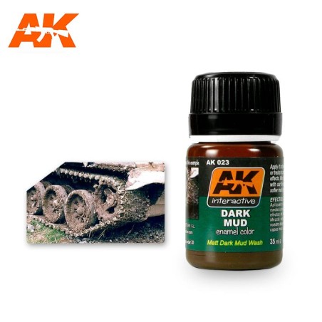 Efecto Lodo oscuro mate. Bote de 35 ml. Marca AK Interactive. Ref: AK023.