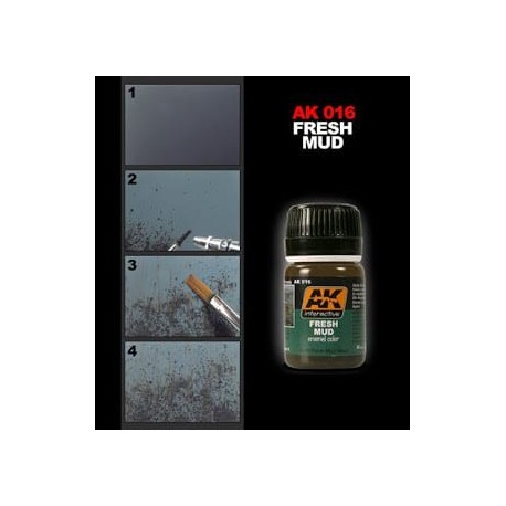 Efecto de barro fresco. Bote de 35 ml. Marca AK Interactive. Ref: AK016.