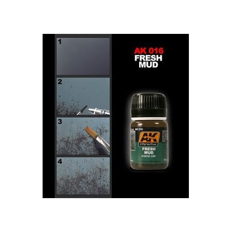 Efecto de barro fresco. Bote de 35 ml. Marca AK Interactive. Ref: AK016.