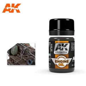 Lavado efecto aceite para aviones, aircraft engine oil. Bote de 35 ml. Marca AK Interactive. Ref: AK2019.