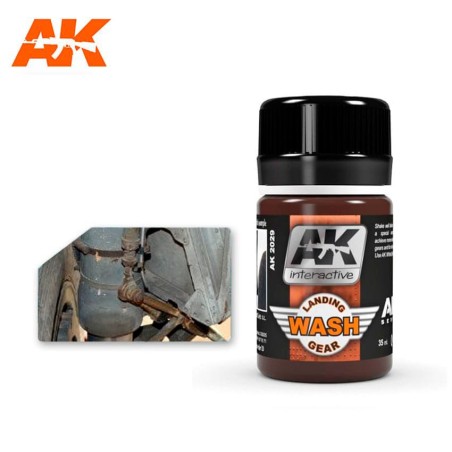 Lavado para el tren de aterrizaje, landing gear. Bote de 35 ml. Marca AK Interactive. Ref: AK2029.