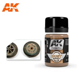 Efecto suciedad en el tren de aterrizaje, landing gear dust. Bote de 35 ml. Marca AK Interactive. Ref: AK2031.