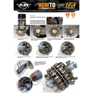 Lavado motores de aviones, Wash aircraft engine. Bote de 35 ml. Marca AK Interactive. Ref: AK2033. 2