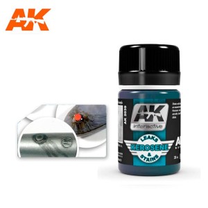 Lavado FUGAS Y MANCHAS DE QUEROSENO. Bote de 35 ml. Marca AK Interactive. Ref: AK2039.