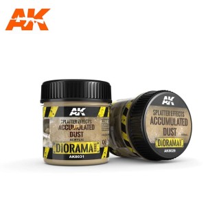 Splatter Effects accumulated dust. Bote de 100 ml. Marca AK Interactive. Ref: AK8031.