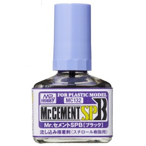 MR.CEMENT SPB BLACK FAST THIN GLUE .Bote 40 ml. Marca MR.Hobby. Ref: MC132.