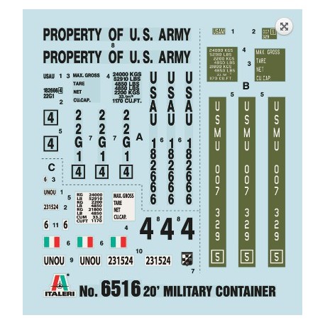 20’ Military Container. Escala 1:35. Marca Italeri. Ref: 6516.
