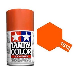 Spray orange gloss, naranja brillante (85012). Bote 100 ml. Marca Tamiya. Ref: TS-12.