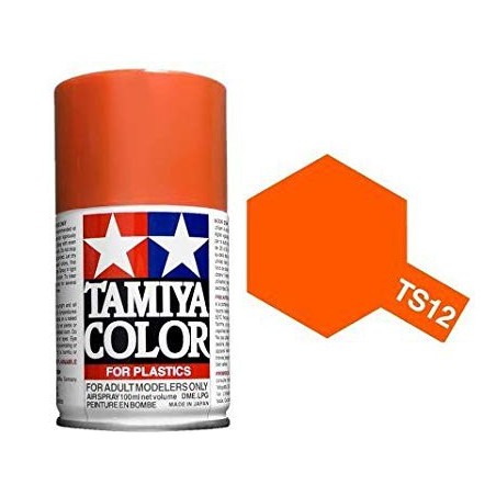 Spray orange gloss, naranja brillante (85012). Bote 100 ml. Marca Tamiya. Ref: TS-12.