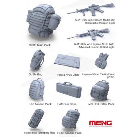 MODERN U.S. MARINES INDIVIDUAL LOAD-CARRYING. Escala 1:35. Marca Meng. Ref: SPS-027.