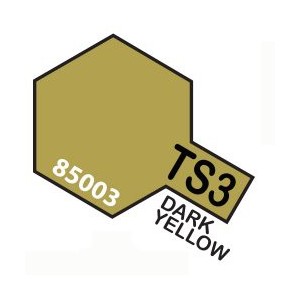 Spray amarillo oscuro mate, dark yellow (85003). Bote 100 ml. Marca Tamiya. Ref: TS-3.