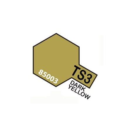 Spray amarillo oscuro mate, dark yellow (85003). Bote 100 ml. Marca Tamiya. Ref: TS-3.