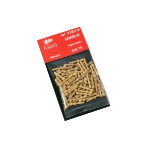 Cabilla de boj 14mm. 20 unidades. Marca Amati. Ref: 410514, 4105/14.