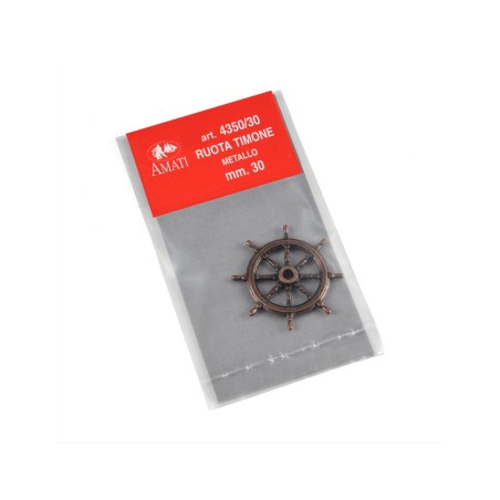 Ruedas de timón metal 30 mm. 2 unidades. Marca Amati. Ref: 4350/30.