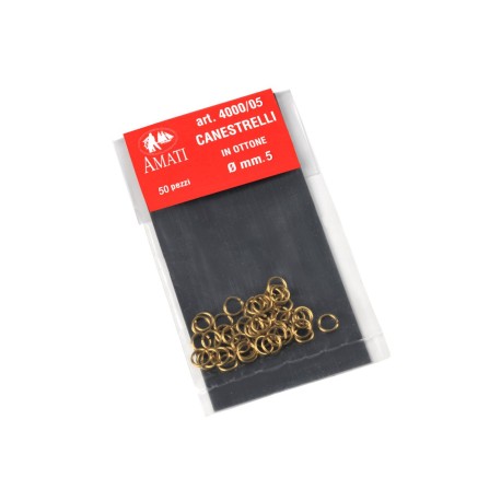 Anillas de latón 5 mm. 50 unidades. Marca Amati. Ref: 4000/05.