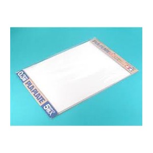 Hoja Poliestireno Pla-Plate 0.3mm 364 x 257 mm. 5 hojas. Marca Tamiya. Ref: 70122.