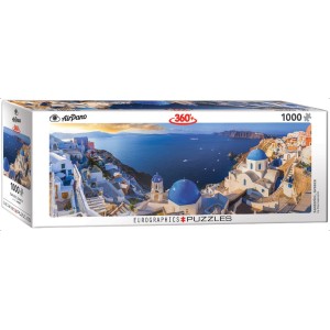 Santorini Greece. Puzzle horizontal 360º, 1000 pz. Marca Eurographics. Ref: 6010-5300.