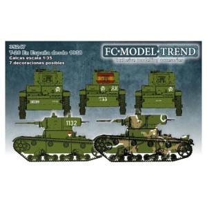 Calcas T-26 en España, post 1938. Escala 1:35. Marca Fcmodeltips. Ref: 35247.